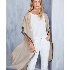Eileen Fisher Organic Cotton Natural Serape Wrap‎ Scarf Brand New
